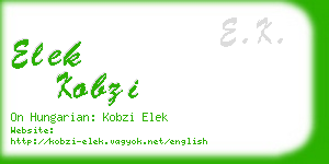 elek kobzi business card